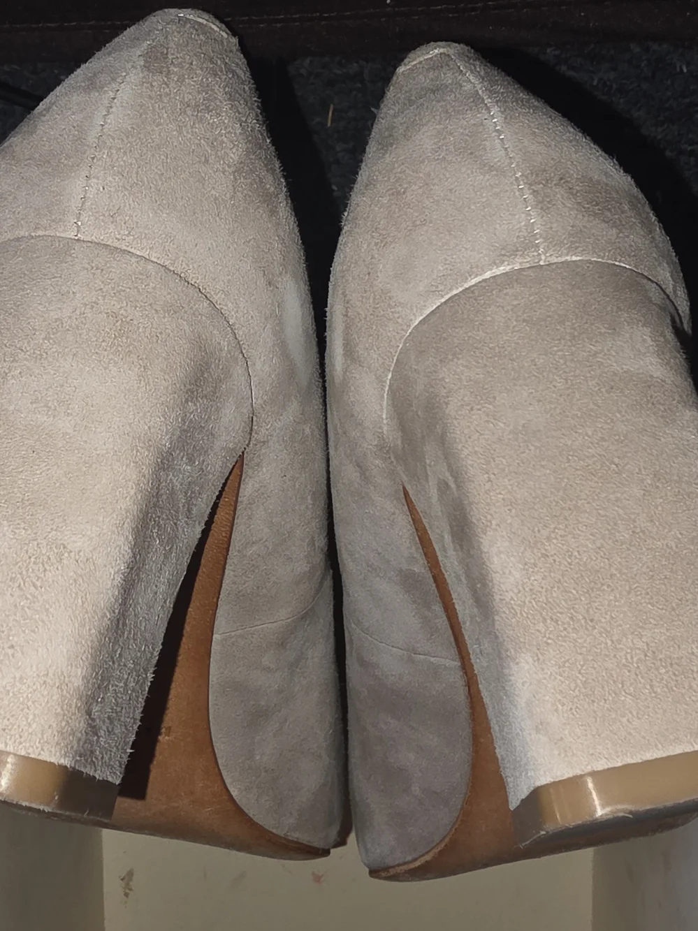 Marc Fisher Classic Taupe Suede Block Heel Pumps - Women